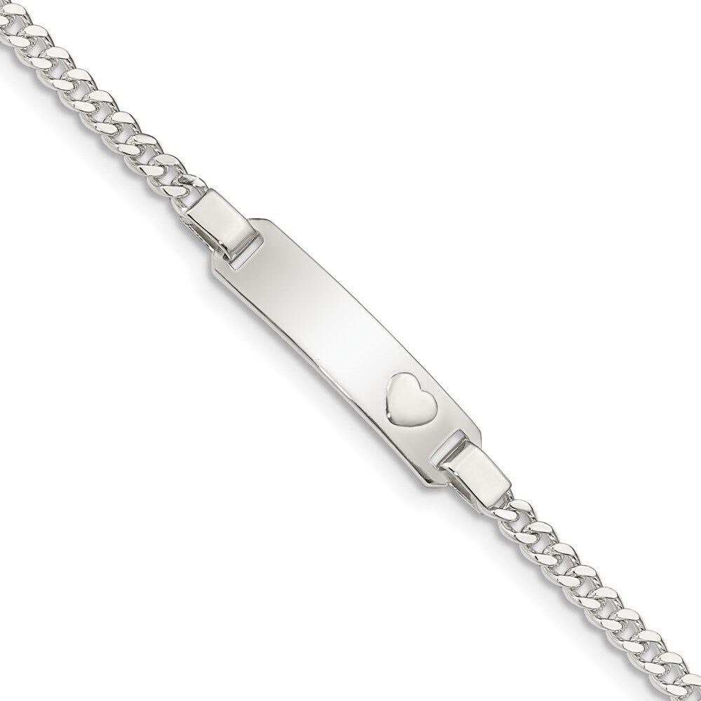 Kazi Luxury Sterling Silver  ID with Heart Bracelet